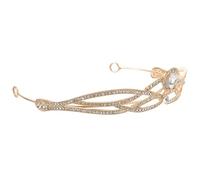 Bridal Crown Alloy Rhinestone Retro Baroque Halloween Party | Golden Elegant Headdress for Brides and Women, Wedding or Costume Occasions, Princess Style