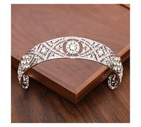 Bridal Crown And Headpiece Gold Silver Color Rhinestone Crystal Diadem Queen Crown Princess s Wedding Hair Jewelry (Metal color : Antique Bronze Plated)