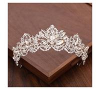 Bridal Crown And Headpiece Gold Silver Color Rhinestone Crystal Diadem Queen Crown Princess s Wedding Hair Jewelry (Metal color : Antique Bronze Plated)