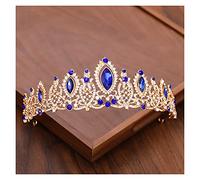 Bridal Crown And Headpiece Gold Silver Color Rhinestone Crystal Diadem Queen Crown Princess s Wedding Hair Jewelry (Metal color : Antique Bronze Plated)