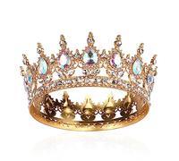 Bridal Crown Crystal Queen Crown Full Round Girls Tiara Baroque Tiaras Sparkly AB Rhinestone Princess Carnival Headdress Jewellery for Halloween Costume Wedding Prom Birthday Pageant Party Headband