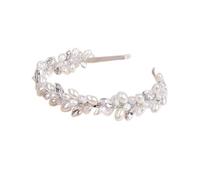 Bridal Crown Pearl Rhinestone Brides Crown Luxury Crystal Bridal Headpiece for Wedding Handmade Party Prom Diamonds Wedding(Color : Rose Gold) (Silver)
