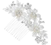 Bridal crystal crown,crown headdress,Bridal Comb Pearl Clips for Hair Hair Accessories French Hair Clip Rhinestone Bride Hair Comb Bridal Hair Clip Wedding Hair(Silver)