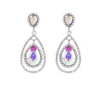 Bridal Crystal Dangle Earrings Rhinestone Teardrop Chandelier Drop Earring, L, Crystal Rhinestone, No Gemstone