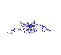 Bridal Crystal Hair Comb Elegant Side Comb for Wedding Party | Zinc Alloy, Blue Finish, Delicate Shine, Stable Fit for Women at Ball Events