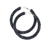 Bridal Crystal Hoop Earrings Sparkling Rhinestone Large Round Loop Earrings Crystal Paved Wedding Prom Party Festival for Women