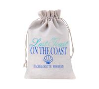 Bridal Drawstring Gift Bag for Beach Bachelorette Wedding Party Goody Gift Wrap Storage Pouch Funny Bachelorette Hangover Bags Last Toast On The Coast Wedding Gift Wrapping Bag