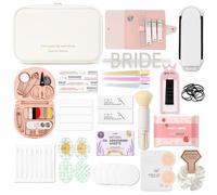 Bridal Emergency Kit for Wedding Day - Bride Survival Kit with Essential Items - Wedding Day Emergency Supplies for Bride, Maid of Honor, Women, and Bridal Party - Includes Makeup Bag