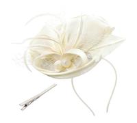 Bridal Fascinator Headband,Flower with Single Arrow Feather Fascinators Pillbox Hat 1920s Feathered Fascinator Hat and a Forked Clip Elegant Hair Accessories for Cocktail Wedding Tea Party Decoration