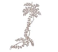 Bridal Flower Hair Accessories,Wedding Hair Vine Bridal Accessories Crystal Pearl Headbands Long Chain Headpiece Women's Hair Accessories Decoration Silver Color Prom Hair Piece For Women And Gir