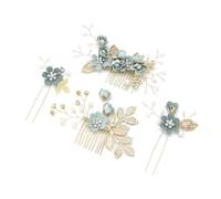 Bridal Flower Side Hair Comb Pearl Beaded Wedding Tiara Headdress Vintage Pageant Hair Pins Accessories EN8 4pcs