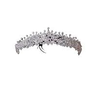 Bridal Hair Accessories 3A Zircon Crown Princess Small Birthday Tiara for Women Diadema Wedding Headband(Silver_Tiaras)