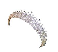 Bridal Hair Accessories 3A Zircon Crown Princess Small Birthday Tiara for Women Diadema Wedding Headband(Gold_Tiaras)