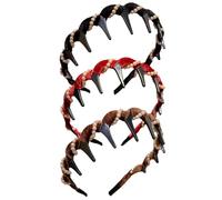 Bridal Hair Accessories for Women Hairbands for Girls Fashion 3Pcs Vintage Pearl Headwear Wear Resist Elegant Wave Head Hoop Multi-Purpose Decorative Hair Bands Fashion Accessories Gift