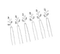 Bridal Hair Pins 6pcs U-shaped Rhinestone Hairpins for Brides Elegant Wedding Hair Accessories Handmade Hair Sticks for Bridal Headdresses for Parties and Engagements