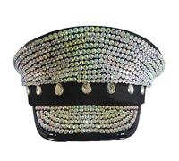 Bridal Hat With Sparkly Crystals Captain Hat Sailor For Bachelorette Party Wedding For Club Stage Wedding Hats