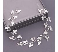 Bridal Headband Wedding Hair Accessories Pearl Crystal Headband Bridal Hair Accessories Bridal Headband Wedding Flower Headband (Silver 1pc (1pack))