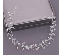 Bridal Headband Wedding Hair Accessories Pearl Crystal Headband Bridal Hair Accessories Bridal Headband Wedding Flower Headband (Silver 2 1 pcs (1 pack))