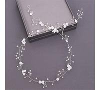 Bridal Headband Wedding Hair Accessories Pearl Crystal Headband Bridal Hair Accessories Bridal Headband Wedding Flower Headband (Silver 1pcs (1pack))