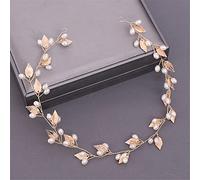 Bridal Headband Wedding Hair Accessories Pearl Crystal Headband Bridal Hair Accessories Bridal Headband Wedding Flower Headband (Light Gold 1pc (1Pack))