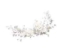 Bridal Headband with Delicate Flowers Pearls Elegant Hair Decoration for Weddings Parties Special Occasions Suitable for All Hair Types Colors