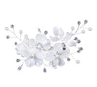 Bridal Headdress 2pcs Bridal Headdress Crystal Pearl Flower Hair Clips Elegant Headwear For Women Jewels For Wedding Hair Accessories For Wedding(White)