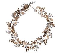 Bridal Headdress Alloy Bridal Headdress Crystal Bead Flower Headband Bridal Headwear Wedding Party Prom Headpiece for Women(Champagne)