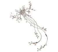 Bridal Headdress Crystal Pearl Tiaras Hairbands Bridesmaid Diamante Hair Vine For Wedding Accessories For Womens(Silver)