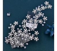Bridal headdress wedding hair comb rhinestone bridal hairpin ladies headdress beauty pageant headdress (silver rhinestone)
