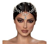 Bridal Headpieces for Wedding, Rhinestone Headband Forehead Headband Headpiece Hair Accessories for Bride,Gold, Bridal Headpieces/77
