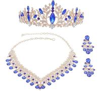 Bridal Jewelry Bling Tiara Crown Hypoallergenic Material, Handcrafted Craftsmanship, Exquisite Detail Women Necklace Earrings Wedding Party Luxurious Rhinestone Headpieces Bride