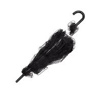 Bridal Lace Parasol Black Aluminium Alloy Photography Prop | Lace Finish, Stage Dancing Prop, Shows and Daily Use, Comfortable Hand Feel, Artwork Detail