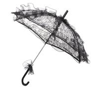 Bridal Lace Parasol Black Aluminium Alloy Wedding Photo Prop