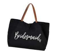 Bridal Party Tote Bag with Brown Handles, Fabric Carry Bag for Wedding Prep, Showers, and Small Daily Accessories Event Carry Bridal Shower Favor Getting Ready Tote Fabric Handbag Small Essentials