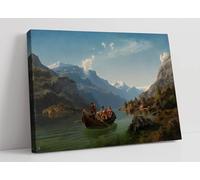 Bridal Procession on the Hardangerfjord Canvas Wall Art Picture Print - 36 inch wide x 24 inch high (Frame Depth 30mm)