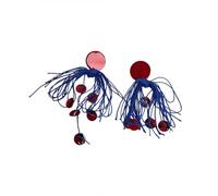 Bridal Red & Blue Chandelier Earrings - 17cm Long Drop Acrylic Earrings for Wedding, Cheongsam & Evening Gowns (20g)