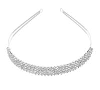 Bridal Rhinestone Hairband Silver Alloy Crown for Ladies Parties | Elegant Wedding Tiara Style, Engagement Occasions, Crystal Accents, Decorative Finish for Adult Women