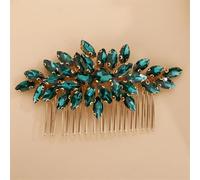 Bridal Rhinestones Hair Comb Headdress Red Bride Hair Accessories Blue Wedding Head Jewelry 18 EN8