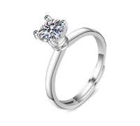 Bridal Ring 14K White Gold Ring for Woman Lab Diamond Classic 4 Prong Round 1Ct Cubic Zirconia 6.5mm Size T 1/2 Elegant for Sister Mothers Day Jewelry