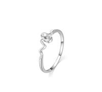 Bridal Ring, Cute Promise Ring Snake Silver 14K White Gold Size H 1/2 Women's Jewelry Sets