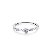 Bridal Ring Cz Wedding Band 925 Sterling Silver 1.4mm Geometric Triangular Symmetrical Zircon Size R 1/2 Gifts for Ladies Mother Premium