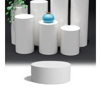 Bridal Shop Display Pedestals - Round Wooden Cylinder Stands for Clothing Stores Weddings Parties & Collectibles - Stylish Plinth Pillars for Event Decor