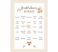 Bridal Shower Bingo Game - Double-Sided Cards for 50 Guests - 5x7 Inches ,Fun Wedding Party Activity"