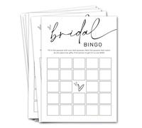 Bridal Shower Bingo, What Will The Bride to Be Receive, 25Pcs Bridal Bingo Game Cards, Engagement Party Games for Guests, Minimalist White Wedding Party Supplies - A18