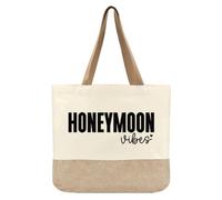 Bridal Shower Canvas Tote Bag for Bride to Be, Engagement & Bachelorette Gifts for Her, Future Mrs, Honeymoon, L