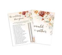 Bridal Shower Games, 25 Game Cards, Fall Boho Floral Cowboy Theme Games Card For, Bridal Shower, Engagement, Bachelorette Party, Wedding Party Game For Decorations Favors Supplies -A16