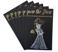 AMINORD Bridal Shower Games - 50Pcs Guess The Dress Bridal Shower Game for Guests - Black Gold Fun Cute Wedding Decorations Party Supplies Games Ideas