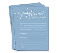 Bridal Shower Games Cards, Advice for the Newlyweds, Bridal Shower Games 25 Guests, Engagement Party Wedding Games for Guests, Minimalist Blue Wedding Party Supplies - B01