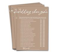 Bridal Shower Games Cards - Wedding Shoe Game for 25 Guests, Engagement Party Games, Minimalist Brown Party Supplies - D04