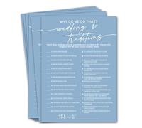 Bridal Shower Games Cards, Wedding Traditions Why Do We Do That, 25 Game Cards with 1 Answer Card, Engagement Party Wedding Games for Guests, Minimalist Blue Wedding Party Supplies - B08